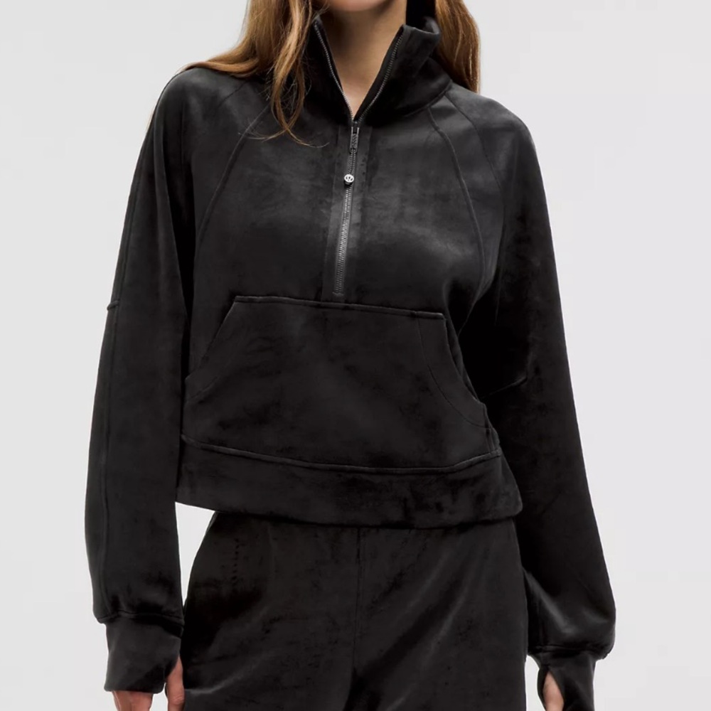 Lululemon scuba funnel-neck half zip velvet